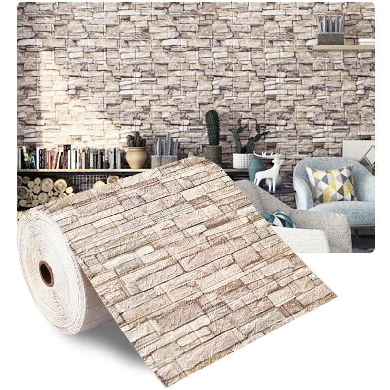 3D Foam Brick Wall Panels Self Adhesive Waterproof