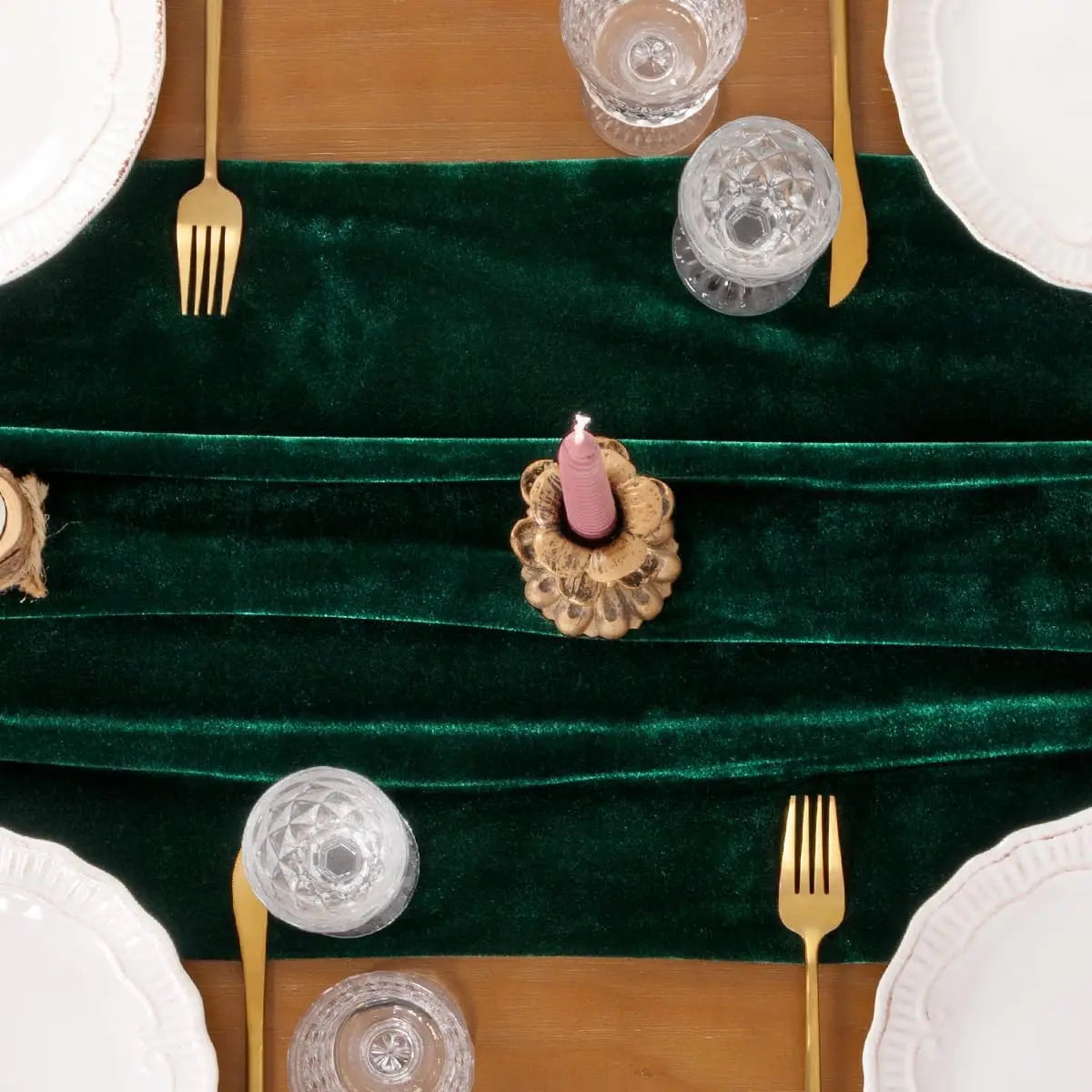 Emerald Green Velvet Table Runner For Christmas Weddings