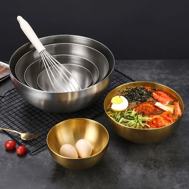 Korean Stainless Steel Salad Bowl Multifunctional Cooking Serving