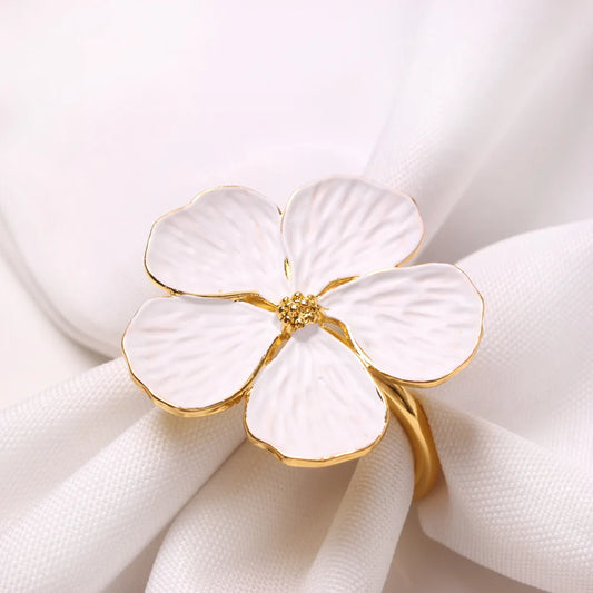 5 Petal Plum Flower Napkin Rings For Table