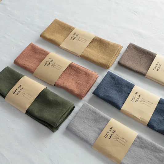 Colorful Cotton Linen Reusable Napkin Placemat For Dining Tables