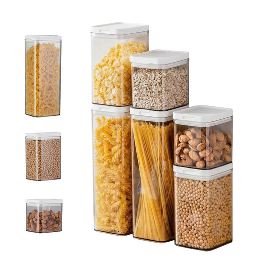 6PCS Airtight Clear Food Storage Containers With Flip Lids