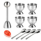 Stainless Steel Egg Opener Set With Tray Spoons