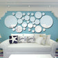 26PCS 3D Acrylic Round Mirror Wall Stickers Decor