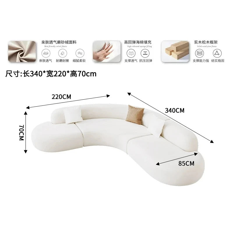 Nordic Creative Rest Area Reception Sofa Luxury Minimalist Style Beauty Salon Curved Sofa Office Furniture Sofy Do Salonu FYOS
