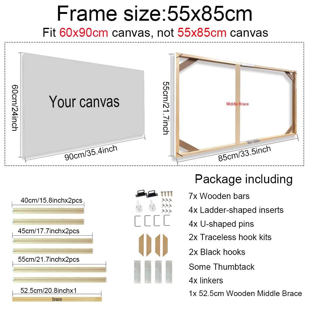 Modern Wooden Canvas Frames For Photos Paintings Artwork