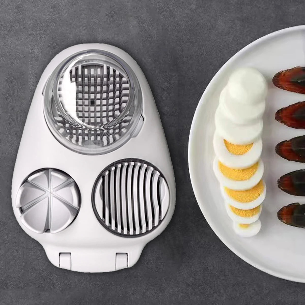 3-in-1 Egg Slicer Cracker Cutter Kitchen Preparation Tool