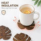 Wooden Monstera Leaf Coasters Heat Resistant Rustic Table