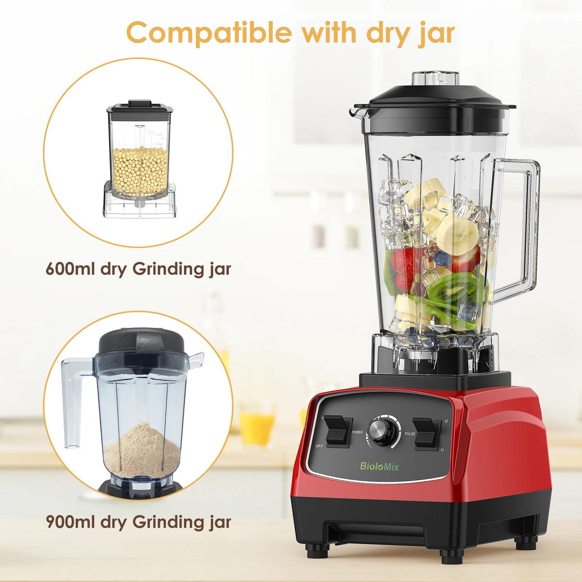 3HP 2200W Heavy Duty BPA Free Blender Mixer