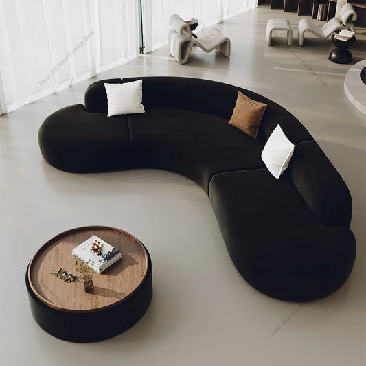 Nordic Creative Rest Area Reception Sofa Luxury Minimalist Style Beauty Salon Curved Sofa Office Furniture Sofy Do Salonu FYOS